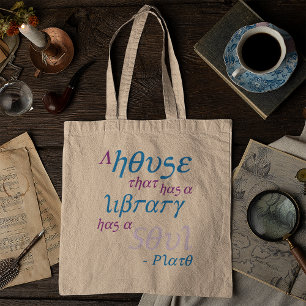 Literary Plato Quote Bookish Merch Tote Bag