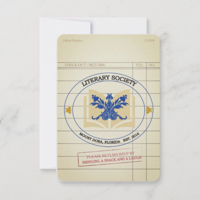 Literary Society Bookmark (Front)