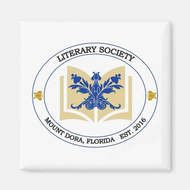 Literary Society Square Magnet (Front)