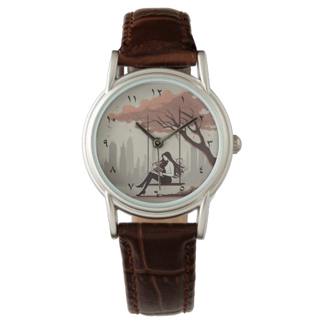 Literary Timepiece wrist watch (ARABIC-HINDU Nums) (Front)