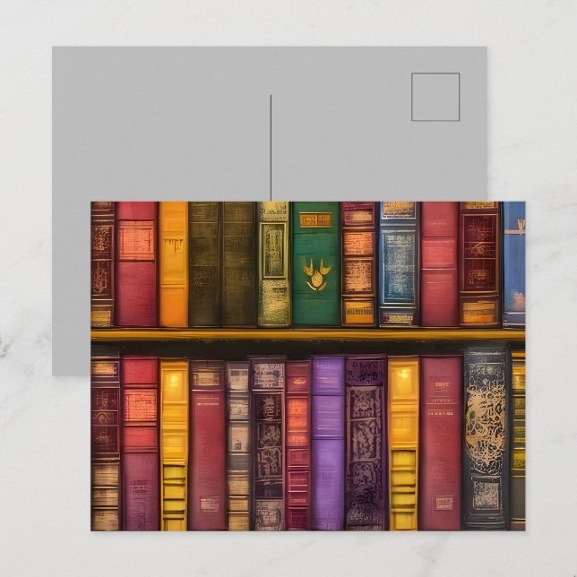 Literary Treasures - Classic Old Books Postcard (Front/Back)