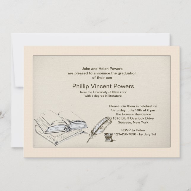 Literature Graduation Invitation (Front)