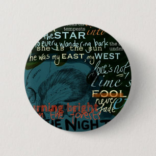 Literature Quotes Love Poetry Shakespeare Dark 6 Cm Round Badge