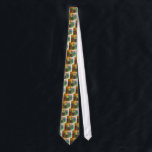 Lites Of Chanukah Tie<br><div class="desc">a beautiful chanukah Menorah in warm shades or orange, yellow & red & fuschia. available on all products.</div>