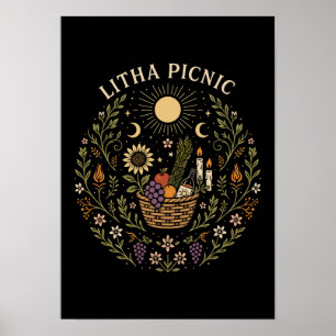Litha Picnic Summer Solstice Celestial Art Poster