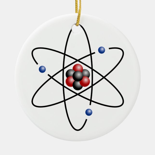 Lithium Atom Chemical Element Li Atomic Number 3 Ceramic Tree Decoration (Front)