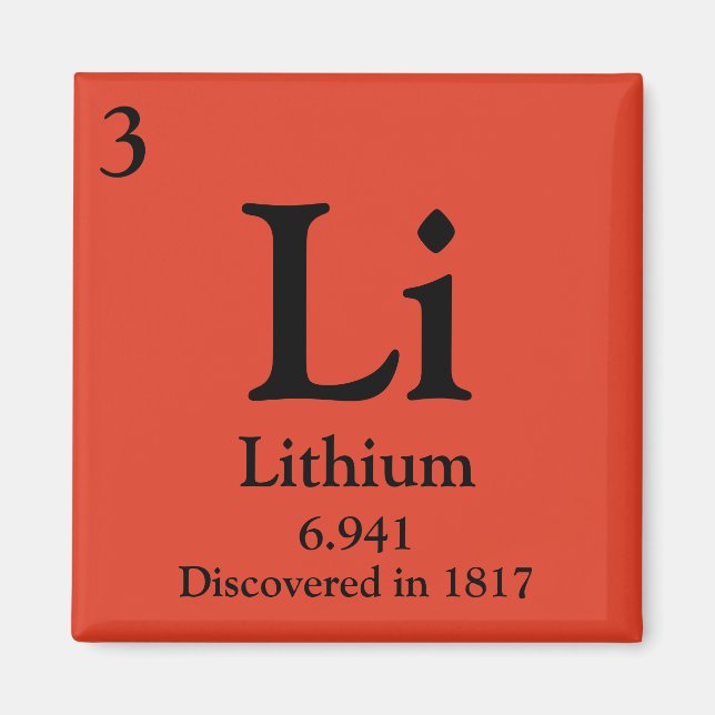 Lithium Periodic Table Magnet (Front)