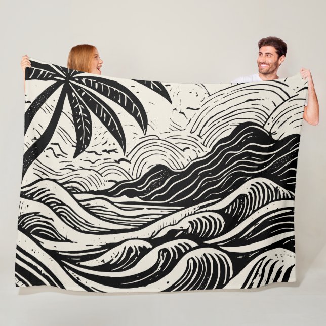 Lithograph style  fleece blanket (In Situ)