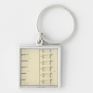 Lithographed chart of United States population Key Ring