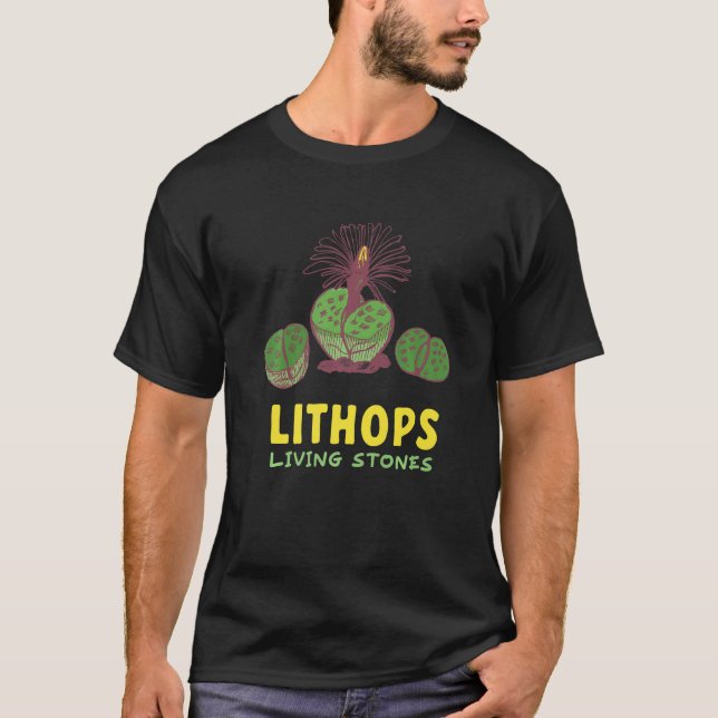 Lithops Living Stones Lithops Succulent Plant T-Shirt (Front)