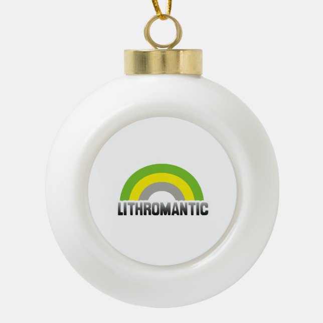 Lithromantic Pride Ceramic Ball Christmas Ornament (Front)