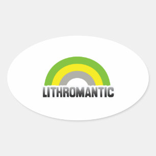 Lithromantic Pride Oval Sticker