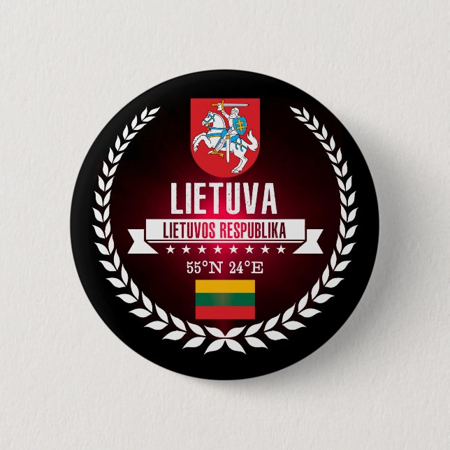 Lithuania 6 Cm Round Badge (Front)