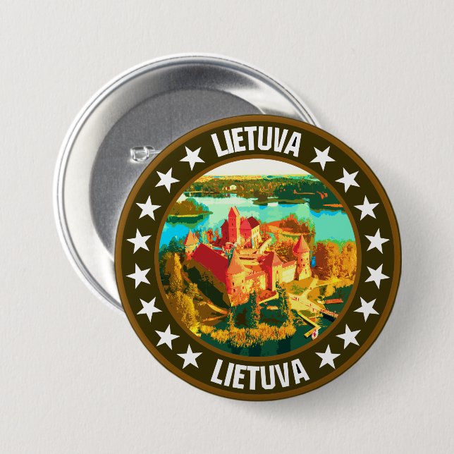 Lithuania                                          7.5 cm round badge (Front & Back)