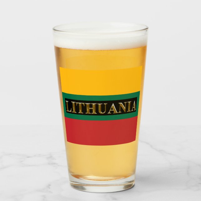 LITHUANIA BEER GLASS (Front Filled)