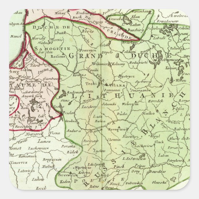 Lithuania, Belarus Square Sticker (Front)