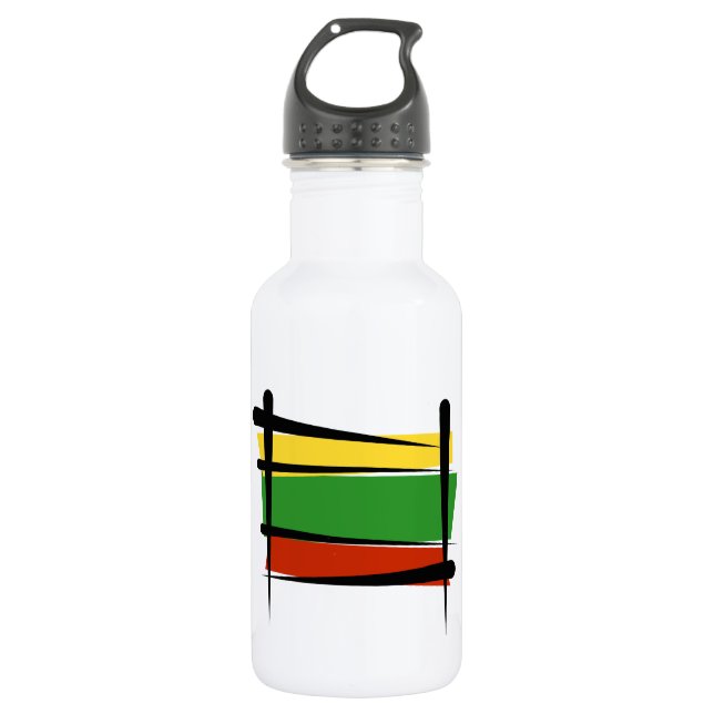 Lithuania Brush Flag 532 Ml Water Bottle (Front)