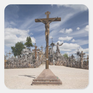 Lithuania, Central Lithuania, Siauliai, Hill 6 Square Sticker