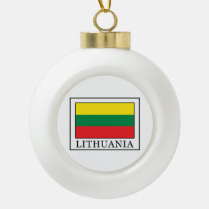 Lithuania Ceramic Ball Christmas Ornament