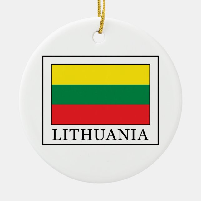 Lithuania Ceramic Tree Decoration (Front)