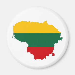 lithuania country flag map shape symbol magnet