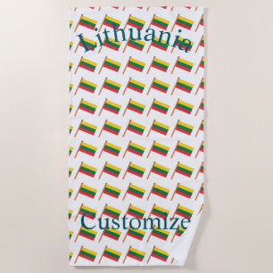 Lithuania Country Flag Thunder_Cove Beach Towel