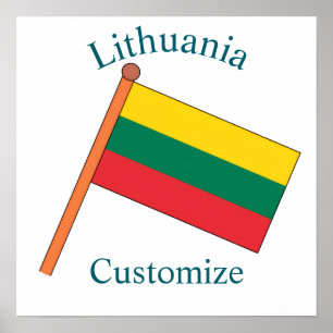Lithuania Country Flag Thunder_Cove Poster