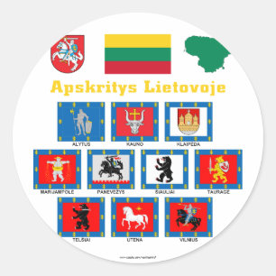 Lithuania County Flags Classic Round Sticker
