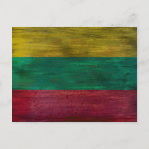 Lithuania distressed Lithuanian flag Postcard