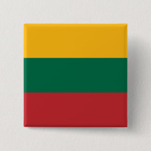 Lithuania Flag 15 Cm Square Badge