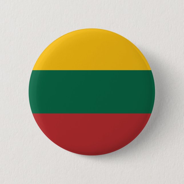 Lithuania flag 6 cm round badge (Front)