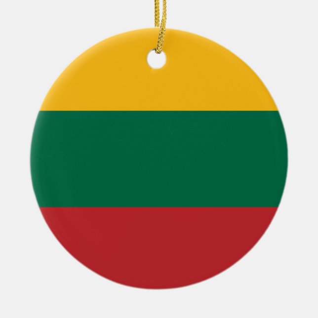 Lithuania Flag Ceramic Tree Decoration (Front)