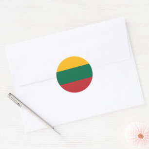Lithuania flag classic round sticker