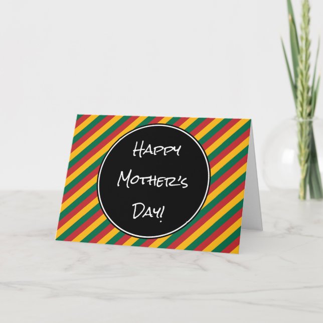 Lithuania Flag Colors "Happy Mother’s Day" Card (Front)