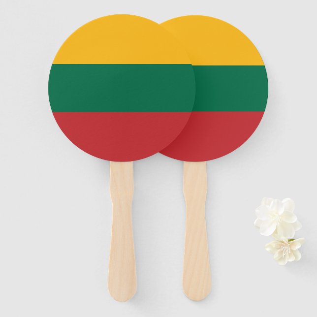 Lithuania flag hand fan (Front and Back)
