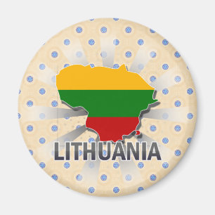Lithuania Flag Map 2.0 Magnet