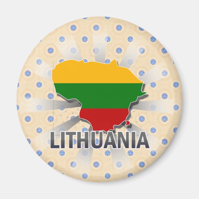 Lithuania Flag Map 2.0 Magnet (Front)