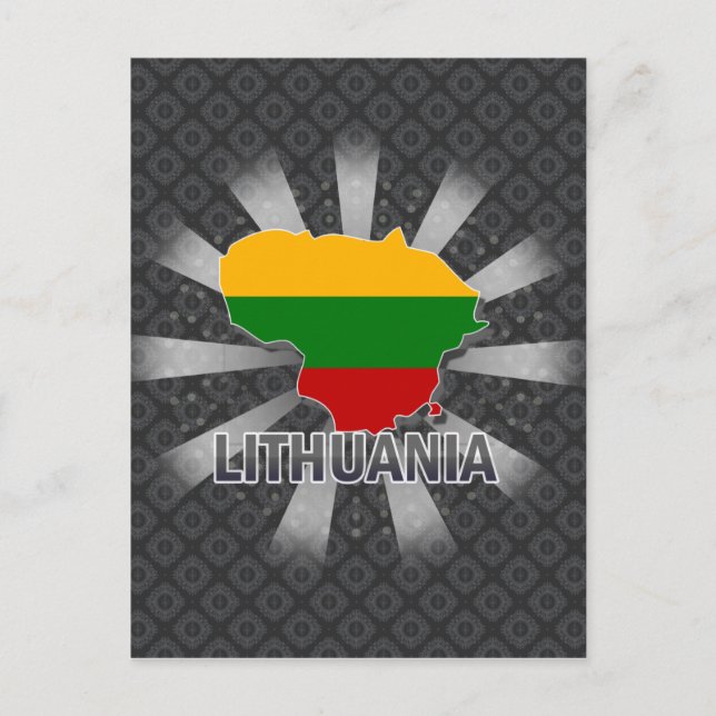 Lithuania Flag Map 2.0 Postcard (Front)