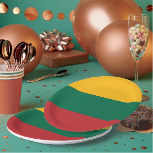 Lithuania flag paper plate