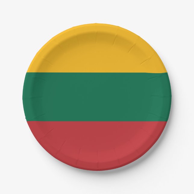 Lithuania Flag Paper Plate (Front)
