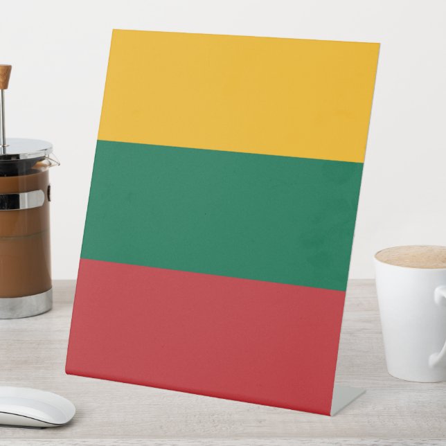 Lithuania flag pedestal sign (In SItu)