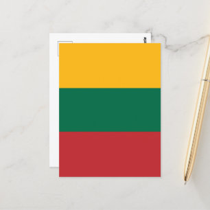 Lithuania flag postcard
