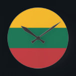 Lithuania Flag Round Clock<br><div class="desc">Lithuania Flag</div>