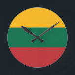 Lithuania Flag Round Clock<br><div class="desc">Lithuania Flag</div>