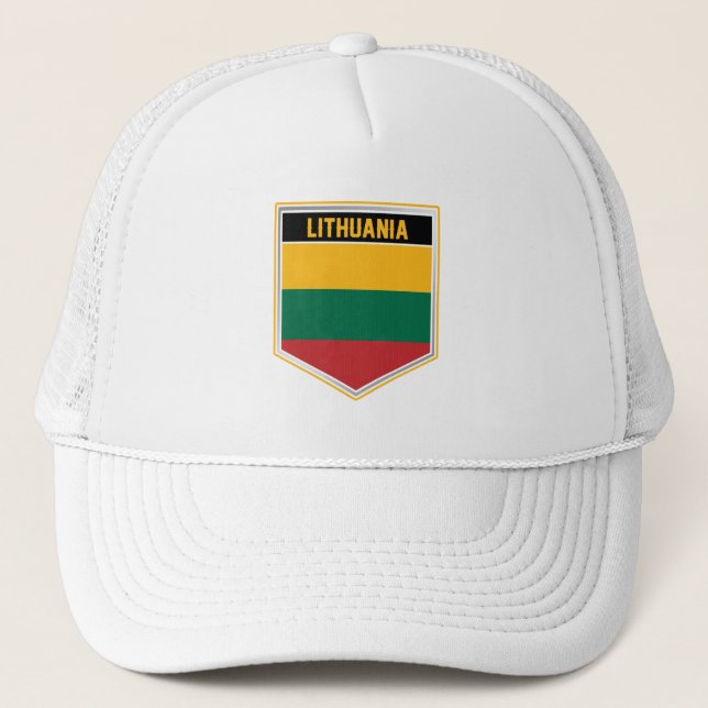 Lithuania Flag Shield Trucker Hat (Front)