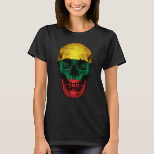 Lithuania Flag Skull Lithuanian Roots Proud Patrio T-Shirt
