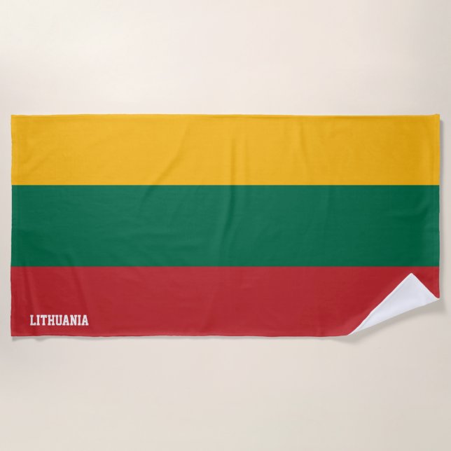 Lithuania Flag Splendid Patriotic Beach Towel (Front)