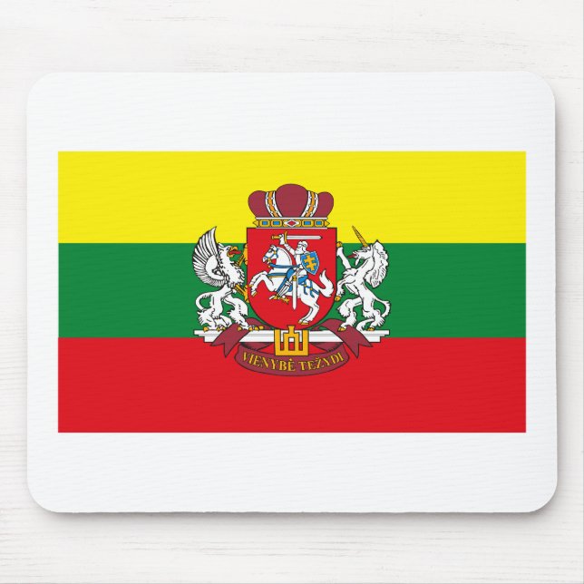 Lithuania Flag w COA Mousepad (Front)
