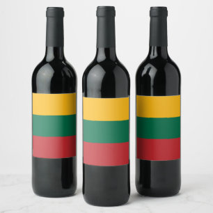 Lithuania flag wine label