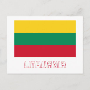 Lithuania Flag with Name Postcard